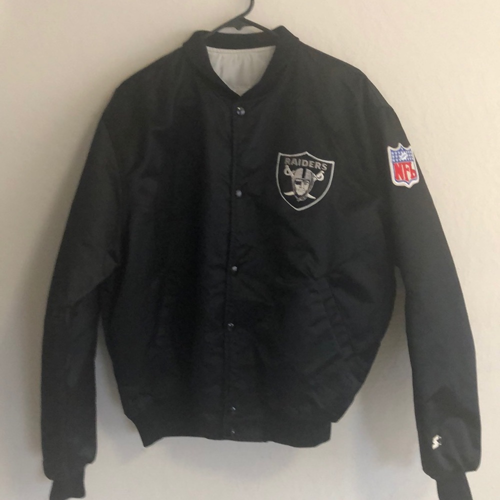 Vintage Raiders satin Jacket by Starter. NFL 80’s